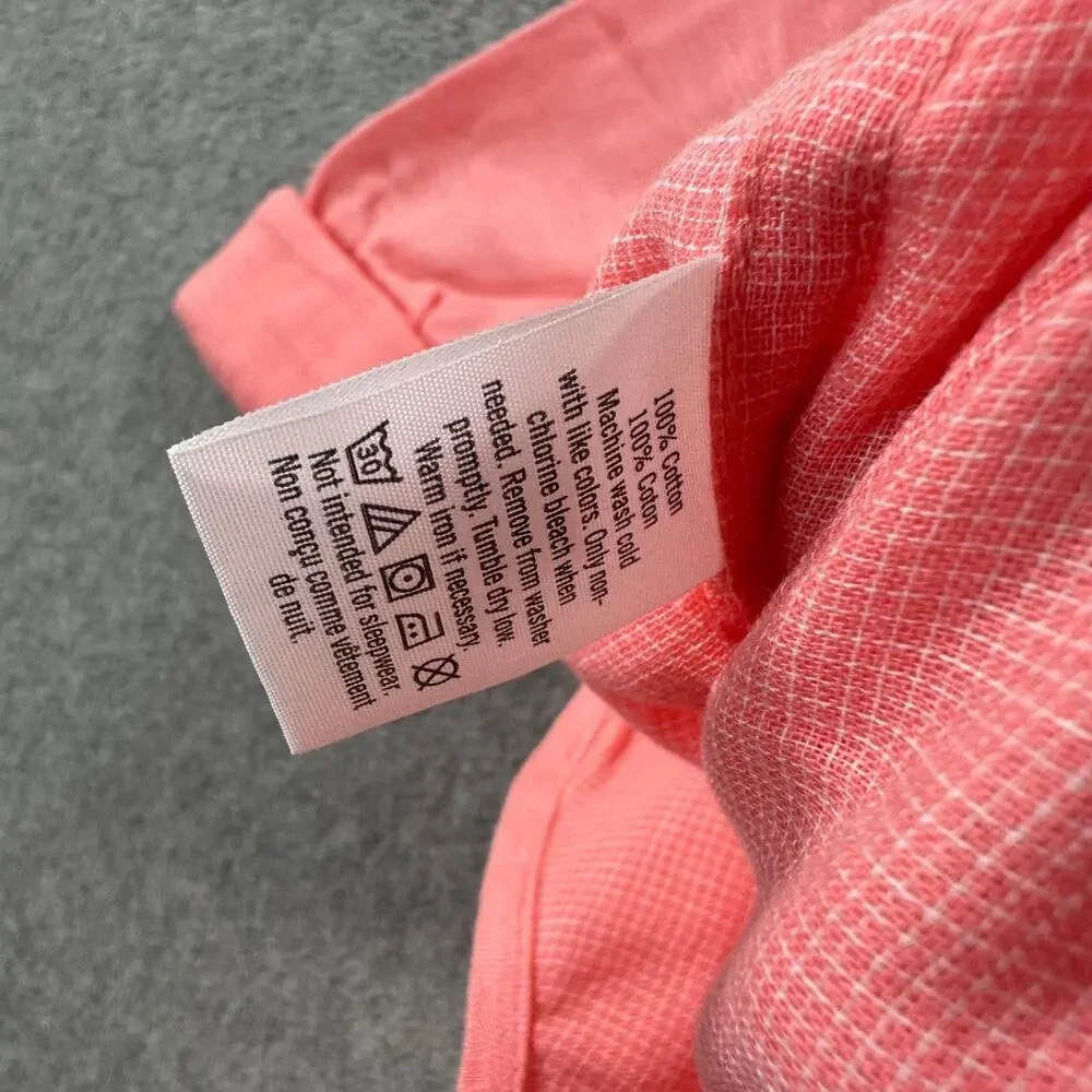 Janie and Jack Boy Size 2T Button Down Shirt Pink Cotton Collared Long Sleeve Ne